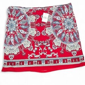 Cato Red Paisley Print Skirt